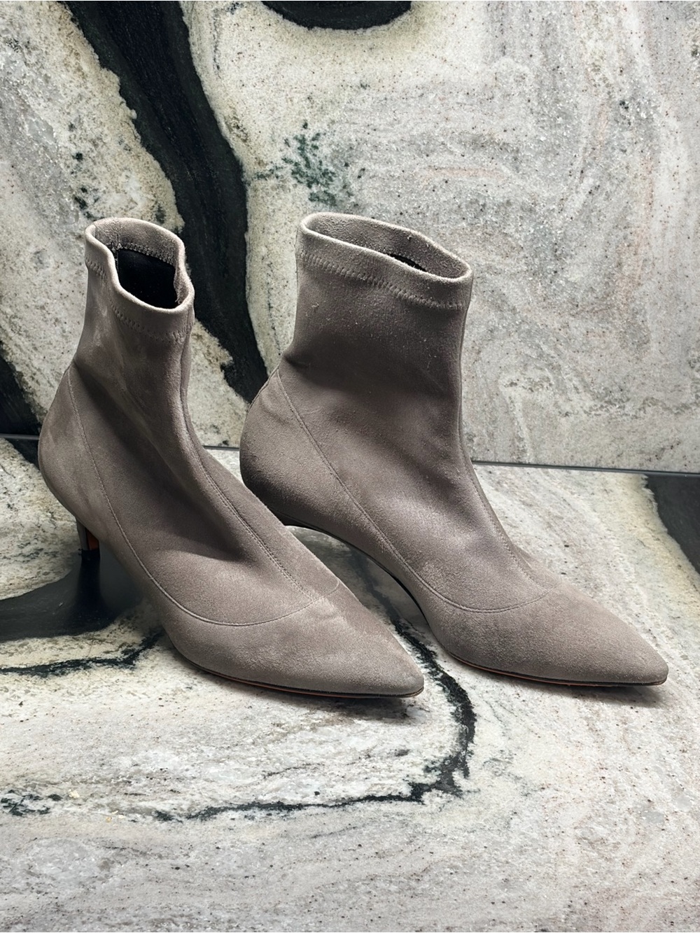 Santoni Rose Collection Women’s 7.5 Grey Suede Sock Boots 37.5 Italy